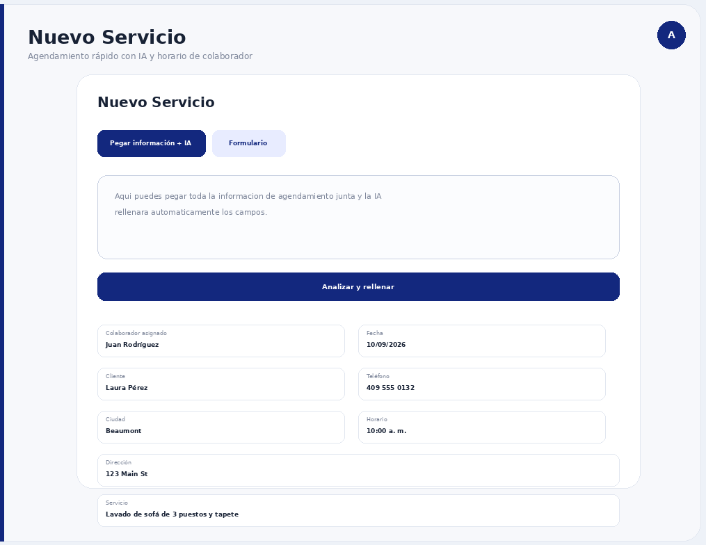Creación de un nuevo servicio